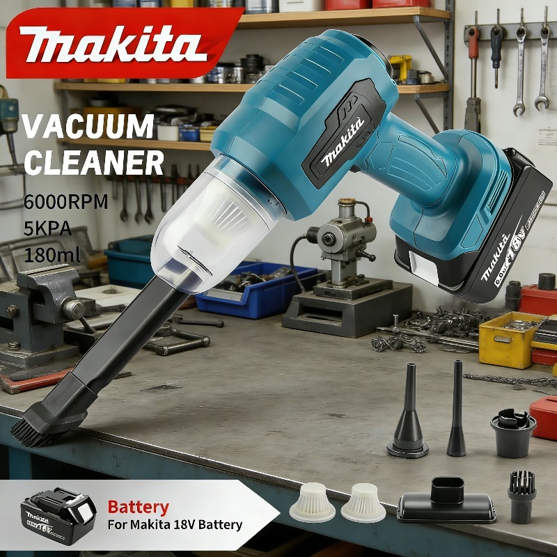 Woodworking Vacuum System - Aspiradora Inalámbrica Makita: 7 Boquillas, 10000